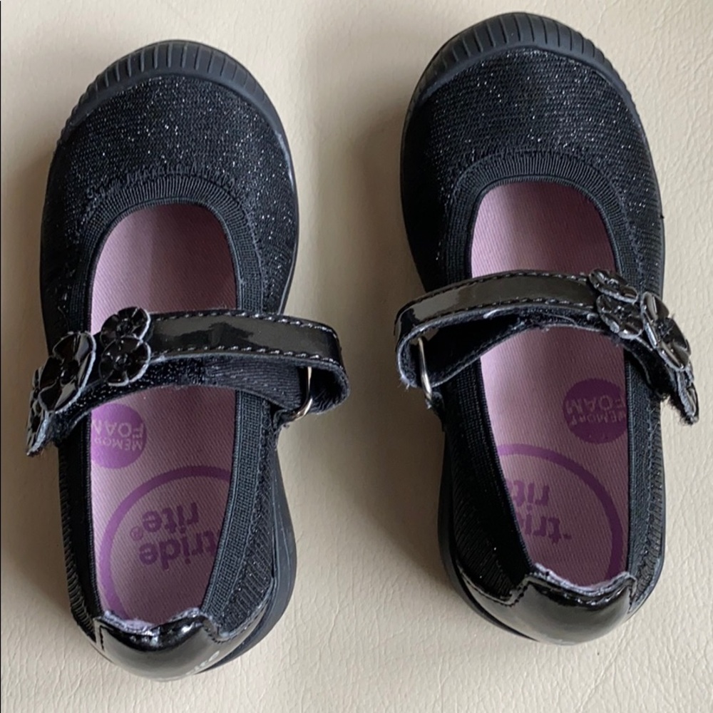 Stride Rite toddler Mary Janes black sparkles 7M